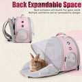 Back Expandable Backpack for Small Animals, Portable Travel Bag Breathable Pet Carrier Cages for Bunny, Guinea Pig, Bear