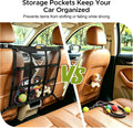 KINIVA Dog Car Barrier, Upgraded 22.4"x22.6" Pet Barrier for Cars, Heavy Duty Mesh Dog Net Between Front Seats, Double-L