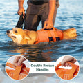 Kuoser Dog Life Jacket, High Flotation Reflective Dog Life Vest, Orange, L