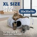 Large Cat Donut Tunnel Bed - Cat Tunnels for Indoor Cats - Circle Hideaway with Cat Toys, 3-in-1 Foldable Playground & Cozy Cave Bed, Gift-Ready DIY Collapsible Plush Cat Tube, Rabbit, Kitty