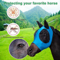 Fly Masks for Horses with Ears Set of 3, Comfort Fit Stretchy Fabric with UV Protection Soft on Skin Breathability for A