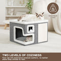 Cat Houses for Indoor Cats, Covered Cat Bed Cave with Scratch Pad