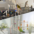 PINVNBY Bird Playground Parrot Play Gym Parakeet Cage Play Stand Wooden Perches Playpen Ladders Conure Chewing Climbing 