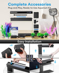 BUCATSTATE 2.6 Gallon Small Fish Tank, 3 Stage Filtration Aquarium, Black