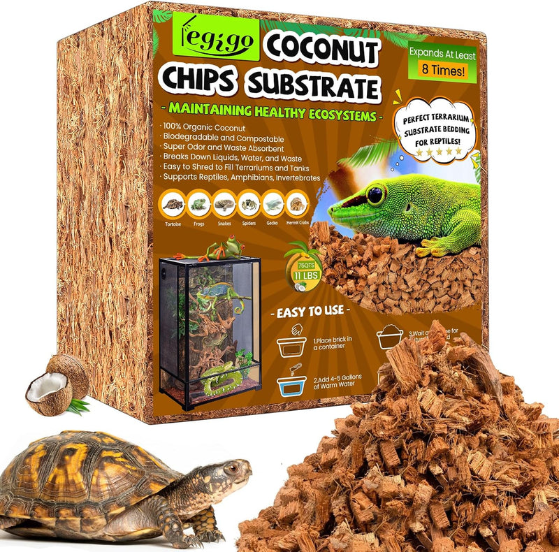 Legigo 10LB Coconut Husk for Reptiles, 72QT Natural Coconut Fiber Substrate