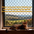 10x13ft Cat Netting Balcony, Steel Wire Reinforced Balcony Screen for Pets - Heavy Duty Cat Balcony Protection Net, Anti-Fall Safety Mesh for Windows, Patio, Stairs & Apartment Balcony