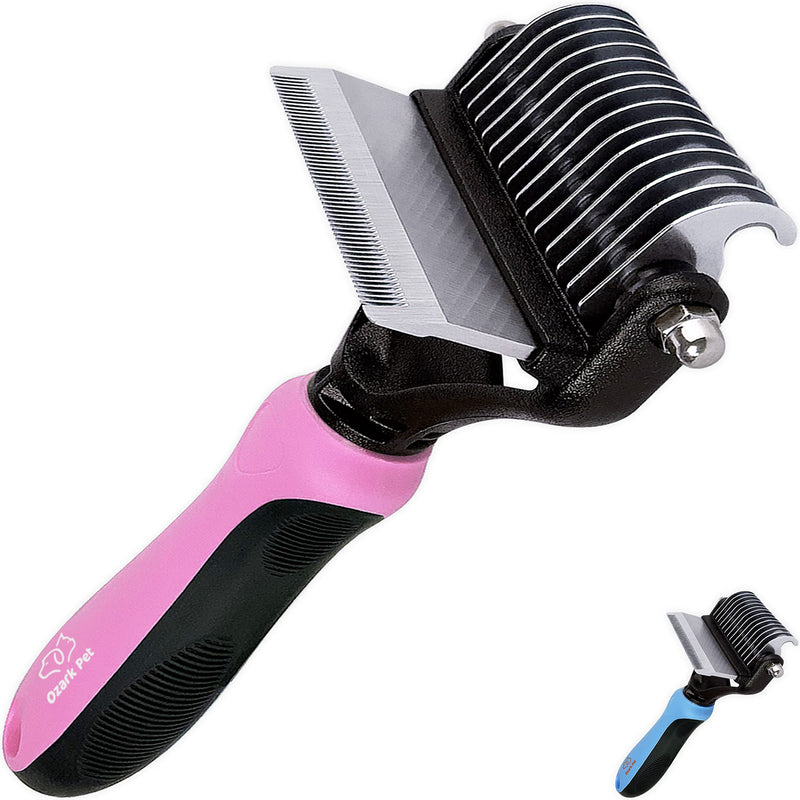 Dog Brush and Cat Brush-with Deshedding Brush, Dog Dematting Tools, Undercoat Brush for Dogs, Deshedding Tool, Reduce Shedding Up To 95%, for Short to Long Hair, Small to Medium Breeds (Pink Small)