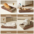 EHEYCIGA 26" Large Cardboard Cat Scratcher Bed with 2 Cat Toys, Brown