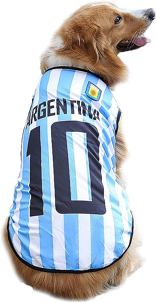 GabeFish Dog World Cup T Shirt Pets Football Jersey Sports Soccer National Team Vest Cat Summer Cool Clothes Apparel Argentina 5X-Large