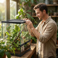 11 Gallon Tall Reptile Glass Tank 12"x12"x18",Pre-Assembled Vertical Terrarium Enclosure with Front Openning Door and To
