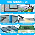 Fish Tank Lid Magnetic Aquarium Net Cover with Feeding Window 5-50 Gallon Aquarium Lid Anti-Jumping Net for Fish 11.8 FT