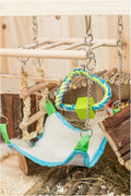 Trixie Small Animal Suspension Bridge, Hanging Cage Accessory with Hammock and Climbing Toys - Ladder and Ring, Ideal fo