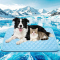 Cooling Mat for Dogs, Thick Breathable Dog Cooling Mat Q-MAX>0.45, Dog Cooling Bed Chill Cool Fiber & Non-Slip Bottom Cold Crate Pad Kennel Bed for Dog Puppy and Cat, Non-Toxic, Foldable & Washable