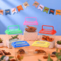 Pinkunn 40 Pcs Plastic Reptile Terrariums Carrier Cage, 5 x 3.5 x 3.5