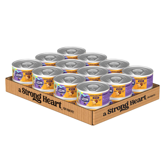 A Strong Heart Wet Puppy Food, Chicken & Beef Dinner - 5.5 oz Cans (Pack of 24), Made in The USA with Real Chicken & Beef