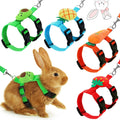 Tondiamo 4 Pcs Adjustable Bunny Harness and Leash Set for Small Pet,Fruit