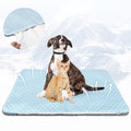 Cat Cooling Mat, Cooling Pad for Dogs Cats with Ice Gel Bag to Stay Clod Longer, Two Sided Soft Kitten Sleeping Bed for Summer, Washable for Crate Kennel, Arc-Chill Cool Fiber Q-MAX >0.45, 16.5x26"