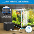 hygger Aquarium Air Pump, Quiet Adjustable Fish Tank Air Pump, 4W/7W/11W Powerful Oxygen Aerator Dual Stainless Steel Ou