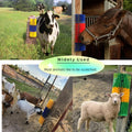 2PCS Livestock Scratching Brush, Goat Scratcher Post with Cleaning Brush, Grooming and Massage Brushes for Horse Cow She