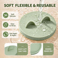 OHMO 2 Pack Cat Food Can Lids, Small Size (3 oz) Silicone Pet Food Can Lids Covers for 3 oz Cat Food Cans, Light Green