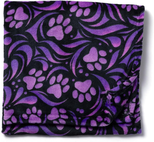 Pet Dog Cat Blanket Ultra Soft Cozy Fleece Paw Print Design Machine Washable Durable for Crates Beds Sofas Travel
