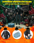Uniclife Floating Halloween Fish Tank Decor, Masked Horror Figure Rock Base