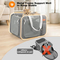 pidipiti 20x14x14 Expandable Large cat car Travel Carrier for 2 Cats