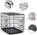 DONORO Dog Crates for Small Size Dogs Indoor Double Door Dog Kennels & Houses for Puppy and Cats, Collapsible Metal Contour Dog Cages (Brown, 24.0" L x 18.0" W x 20.0" H)