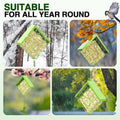 FlowaFoli Suet Bird Feeder for Outside, Metal Suet Feeder for Outside Hanging, Single Suet Cake Capacity, Fruit and Suet Feeder Style for Outside Hanging(Green)