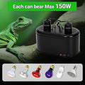 REPTI ZOO Dual Reptile Light Fixture for Reptile Dome UVB Lamp Fixture Dual Reptile Reflector Dome Lamp Cap Combo Integr