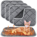 Clysee 4 Pack Self Heating Cat Pad Self Warming Dog Mat Reflects Body Heat Extra Warm Thermal Pet Pad Washable Dog Cat Bed Crate Bed Mat Blanket(Gray,16 x 20 Inch)