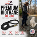 JIM HODGES DOG TRAINING Gummy K9 Dog Leash, Biothane, Dog Training Leash, Made in The USA, 6 Feet, Various Sizes & Colors (5/8, Black)