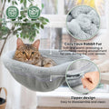 JUNSPOW Cat Desk Bed - One-Click Folding,Sunken Design & Space-Saving Semi-Circular Cat Bed, Soft Faux Rabbit Fur Material, Suitable for Various Desktops-Maximum Hold Up to 40lb