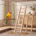 3 Pcs 2 Sizes Bird Ladder, 5/6-Step Wooden Cage Ladder with Swing