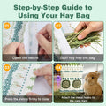 Rabbit Hay Bag 2 Pack - 2 Holes Hanging Bunny Hay Feeder Holder