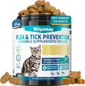 Woyamay Flea Treatment for Cats, 200 Treats Flea and Tick Prevention for Cats Chewables, Natural Cat Flea and Tick Treatment Chews Daily Oral Flea Supplement, Kitten Cat Flea Treatment, Chicken Flavor