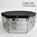 PJYuCien Octagonal Dog Playpen with Bottom Pad - Metal Foldable Exercise Pen, 8 Panels 24" H x 24" W Indoor Outdoor Pet Fence Puppy Crate Kennel, Black