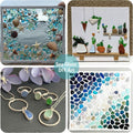 QYGL Sea Glass Stones - 2.9LB/46.4oz Aquamarine Frosted Glass Pebbles