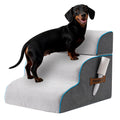 Kohentact Dog Stairs, Steps and Ramp for High Bed & Sofa, 13-24" H Detachable Pet Stairs for Small Medium Dogs, Sturdy 40D Foam, Non-Slip, Washable Cover with Lint Roller, Grey