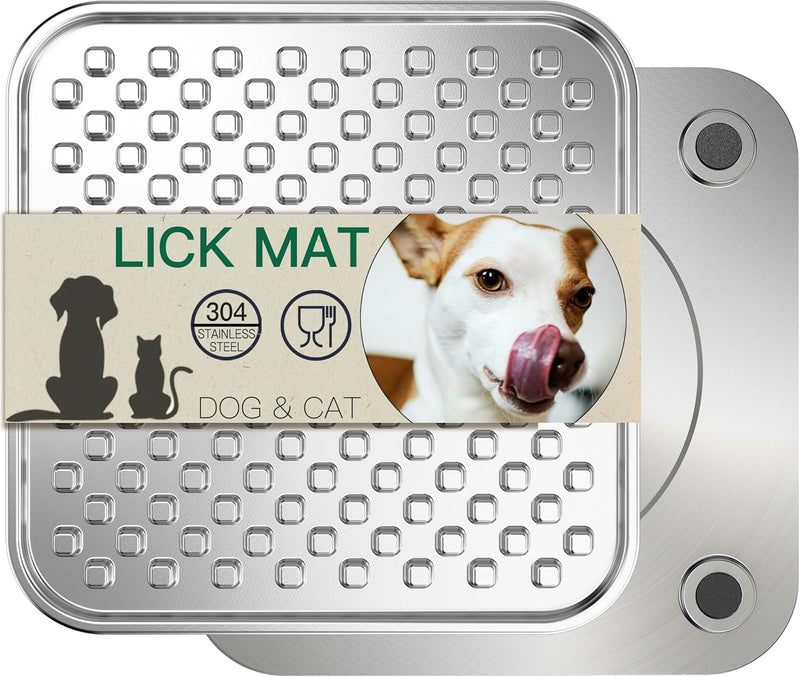 Lick Mat for Dogs & Cats, Double-Wall Stainless Steel
