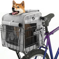 Ramalto Foldable Dog Bike Rear Basket with Safety Leash & Padded Liner, Pet Carrier for Small to Medium Dogs & Cats up to 22 lbs, Quick-Install Rear Bicycle Carrier for Travel