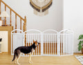 Foldable Pet Fence 144" Wide, 32" Tall,No-Assembly Dog Gate with Door