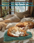 Rzxlszy Cat Mat Self Warming Cat Bed 26"x20" Leaf Shaped Cotton Soft Warm Pet Pad Blanket for Indoor Bed Couch Sofa Floors Cat and Dog (Green)