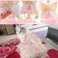 BAMY Butterfly Wings Dog Dress Summer Pet Wedding Skirt Lace Princess Tutu Cute Party Cat Outfit for Small Medium Dogs