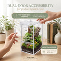 【Pre-Assembled】 Jumping Spider Enclosure(3"×3"×6") Front Above Opening Praying Mantis Habitat, Jumping Spider Habitat, A