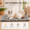 Self Warming Cat Pad for Cats and Small Dogs, Non Electric Thermal Pet Mat, Washable Soft Sleeping Mat with Non Slip Backing, Indoor & Sheltered Outdoor Use, 22 x 18 in, Black/White