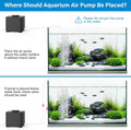 hygger Aquarium Air Pump, Quiet Adjustable Fish Tank Air Pump, 4W/7W/11W Powerful Oxygen Aerator Dual Stainless Steel Ou