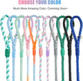 NUGUTIC Dog Leash 5 FT Handmade Braided Cotton Rope Leashes for Small Medium and Large Dogs, New Golden Heavy Duty Metal Clasp, Colorful Macaron