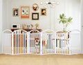Foldable Pet Fence 144" Wide, 32" Tall,No-Assembly Dog Gate with Door