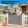 Retractable Baby Gates, Mesh Dog Gate for Doorways, 33.6" Tall, Expands to 55" Wide,Pet Safety Essential Fit for Baseboards, Wide Toddlers Gates for Hallways, Indoor & Outdoor,Gray